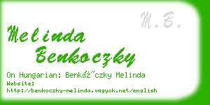 melinda benkoczky business card